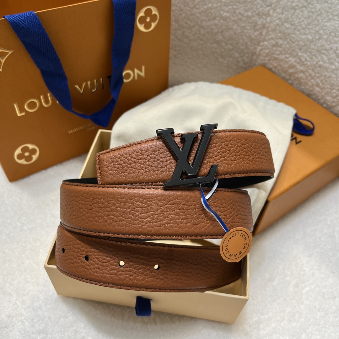 Louis Vuitton LV Men's Reversible Togo Leather Belt