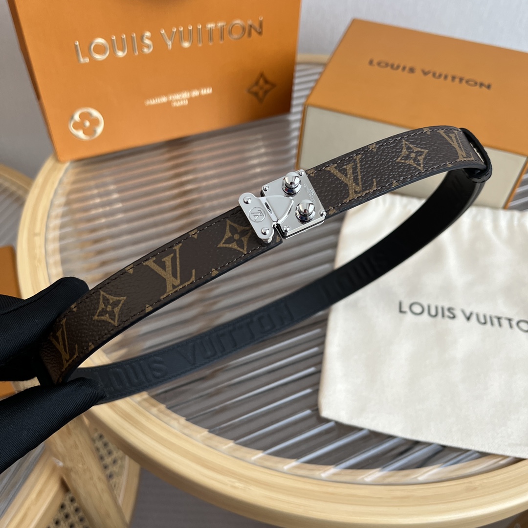Louis Vuitton LV Women's Custom Canvas and Calfskin Belt