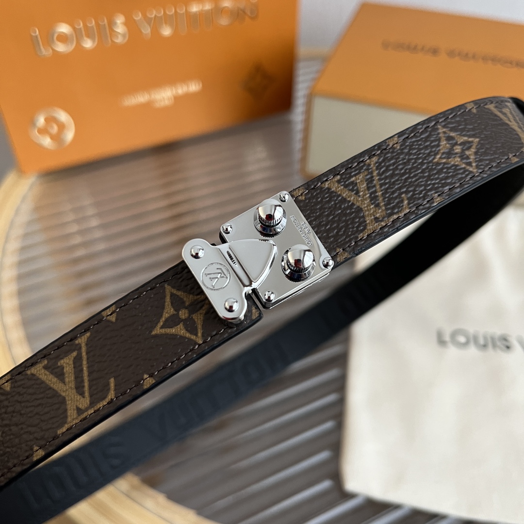 Louis Vuitton LV Women's Custom Canvas and Calfskin Belt