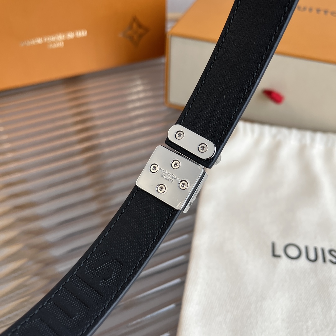 Louis Vuitton LV Women's Custom Canvas and Calfskin Belt