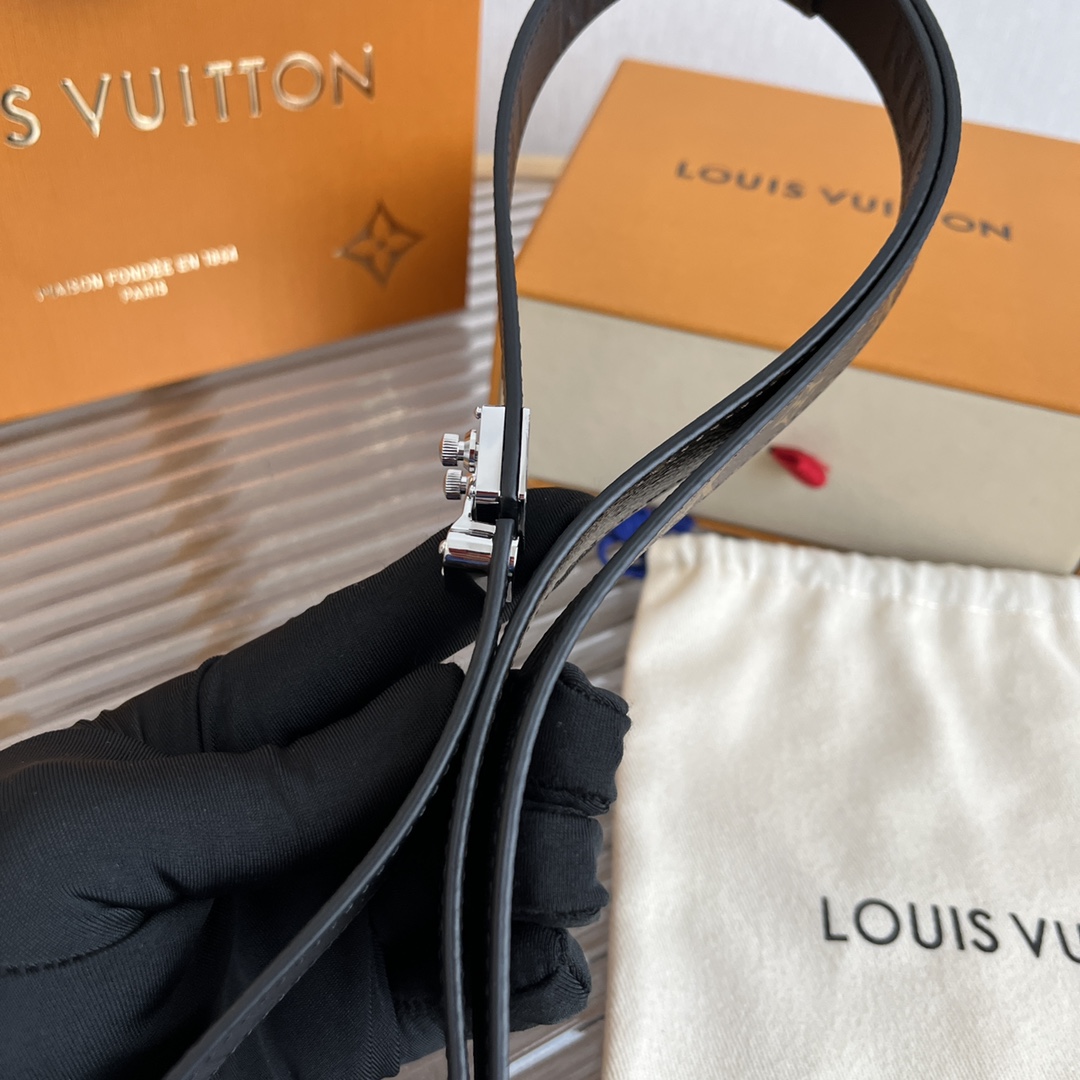 Louis Vuitton LV Women's Custom Canvas and Calfskin Belt