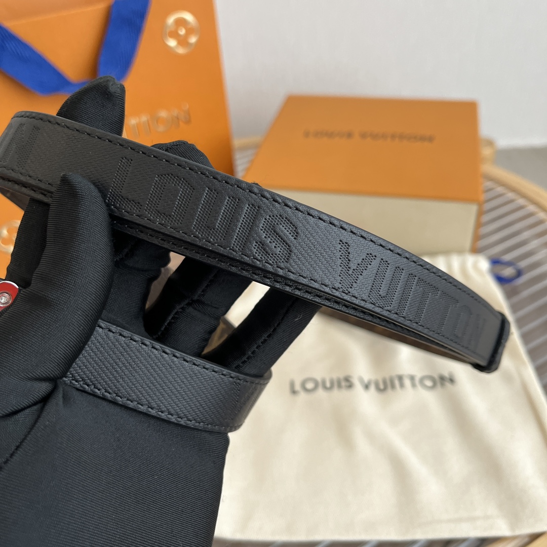 Louis Vuitton LV Women's Custom Canvas and Calfskin Belt
