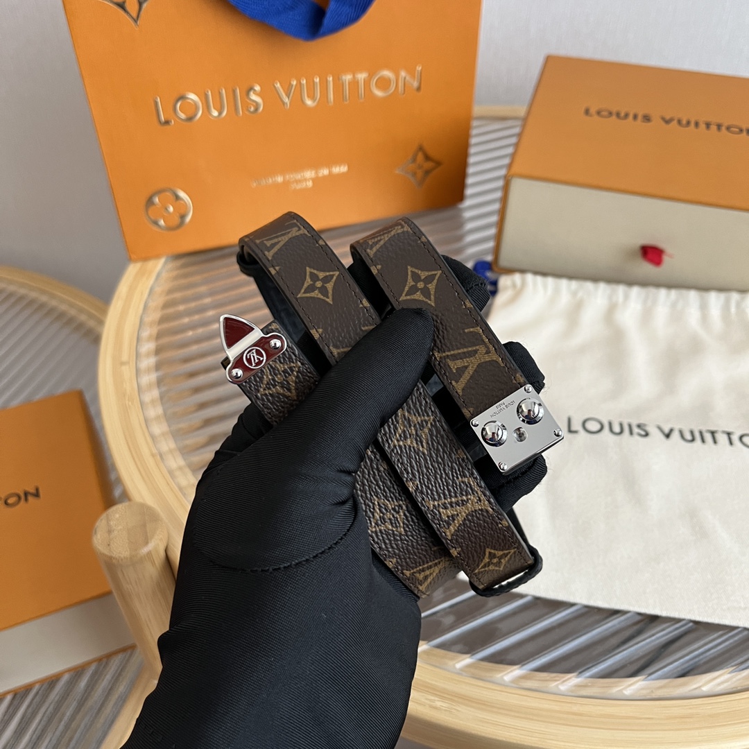 Louis Vuitton LV Women's Custom Canvas and Calfskin Belt