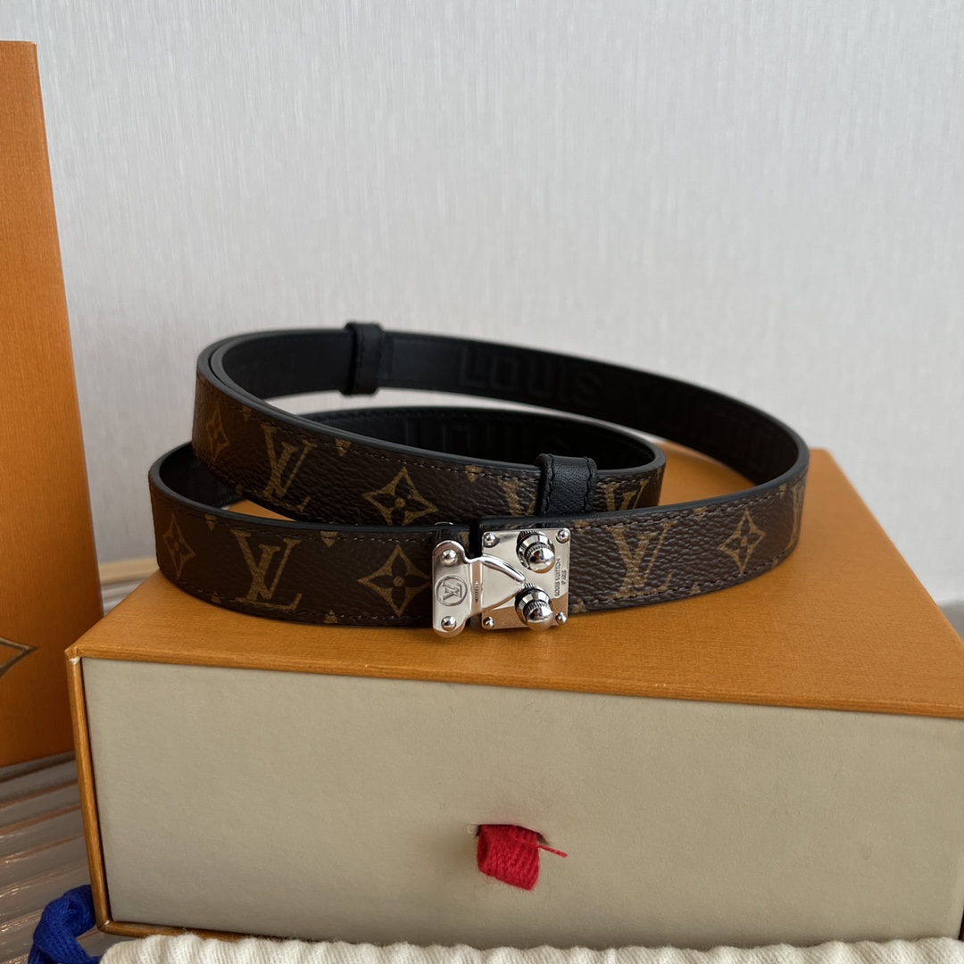 Louis Vuitton LV Women's Custom Canvas and Calfskin Belt