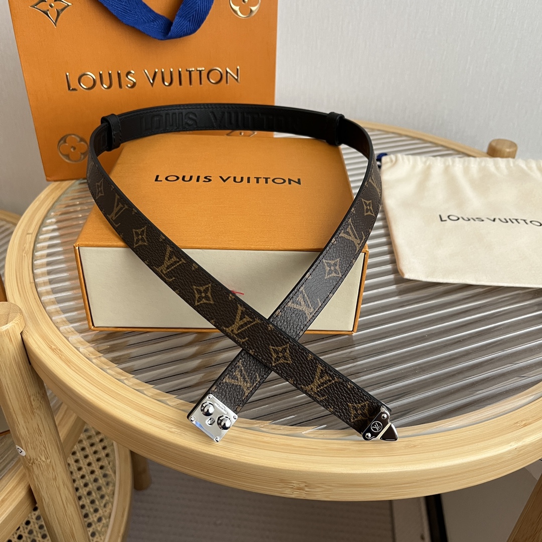 Louis Vuitton LV Women's Custom Canvas and Calfskin Belt