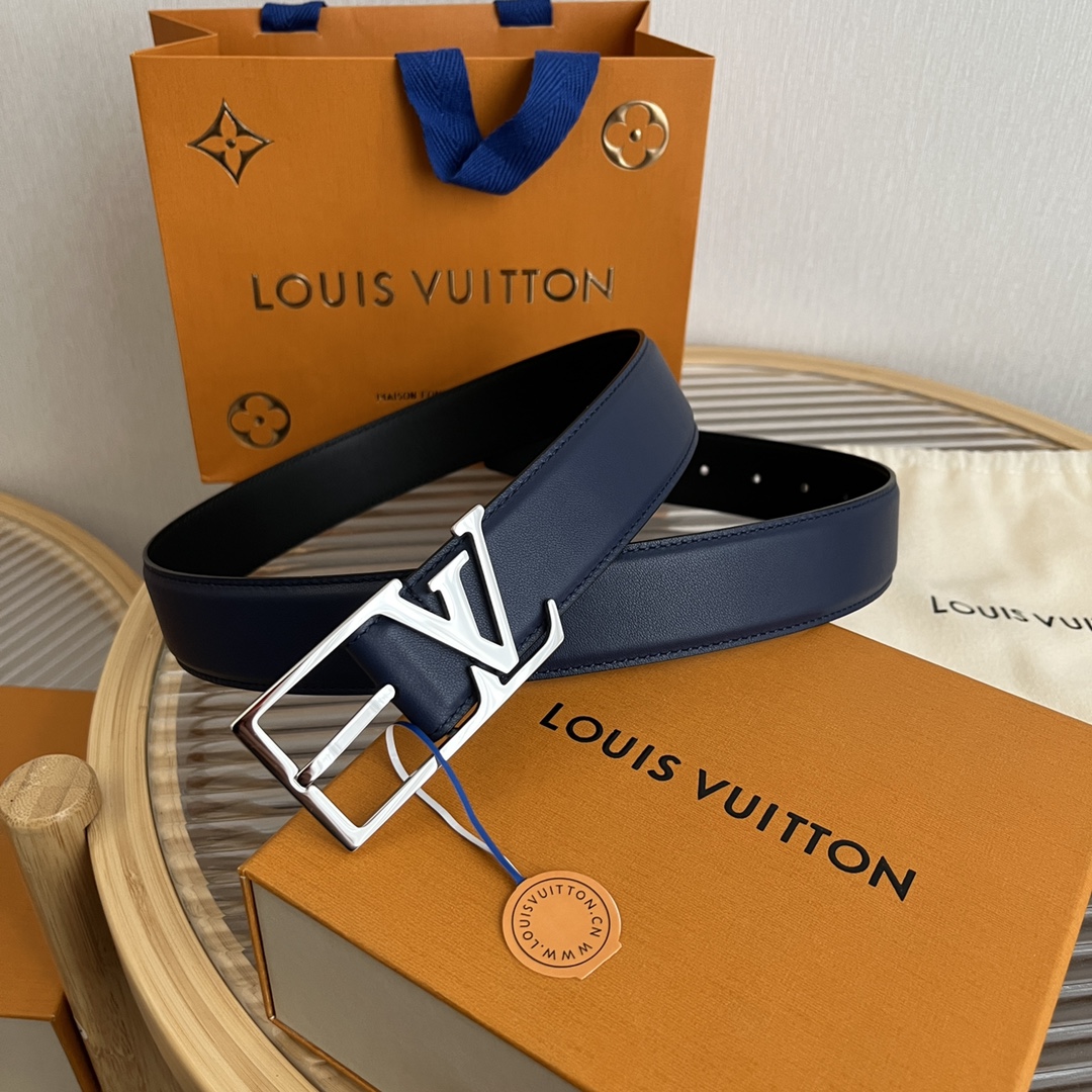 Louis Vuitton LV Men's Reversible Calfskin Leather Belt