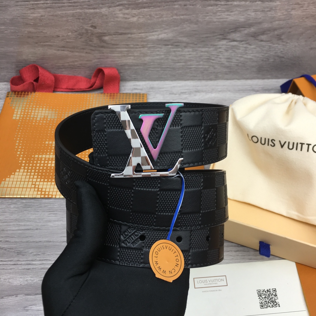 Louis Vuitton LV Men's Classic Monogram Embossed Belt