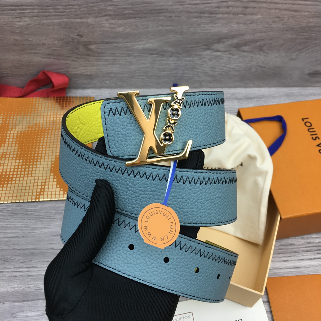 Louis Vuitton LV Men's Reversible Litchi Pattern Belt