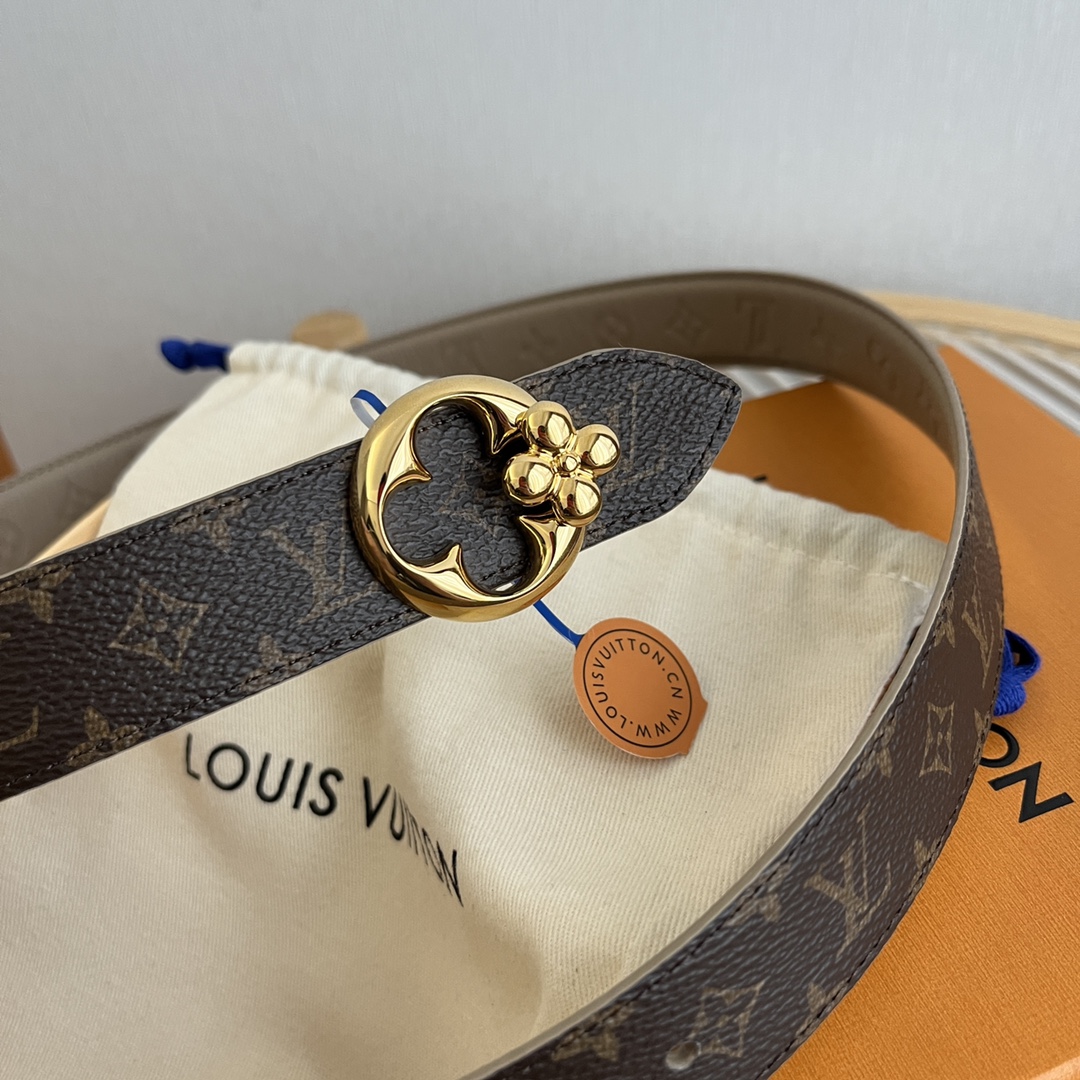 Louis Vuitton Women's Reversible Canvas and Leather Belt