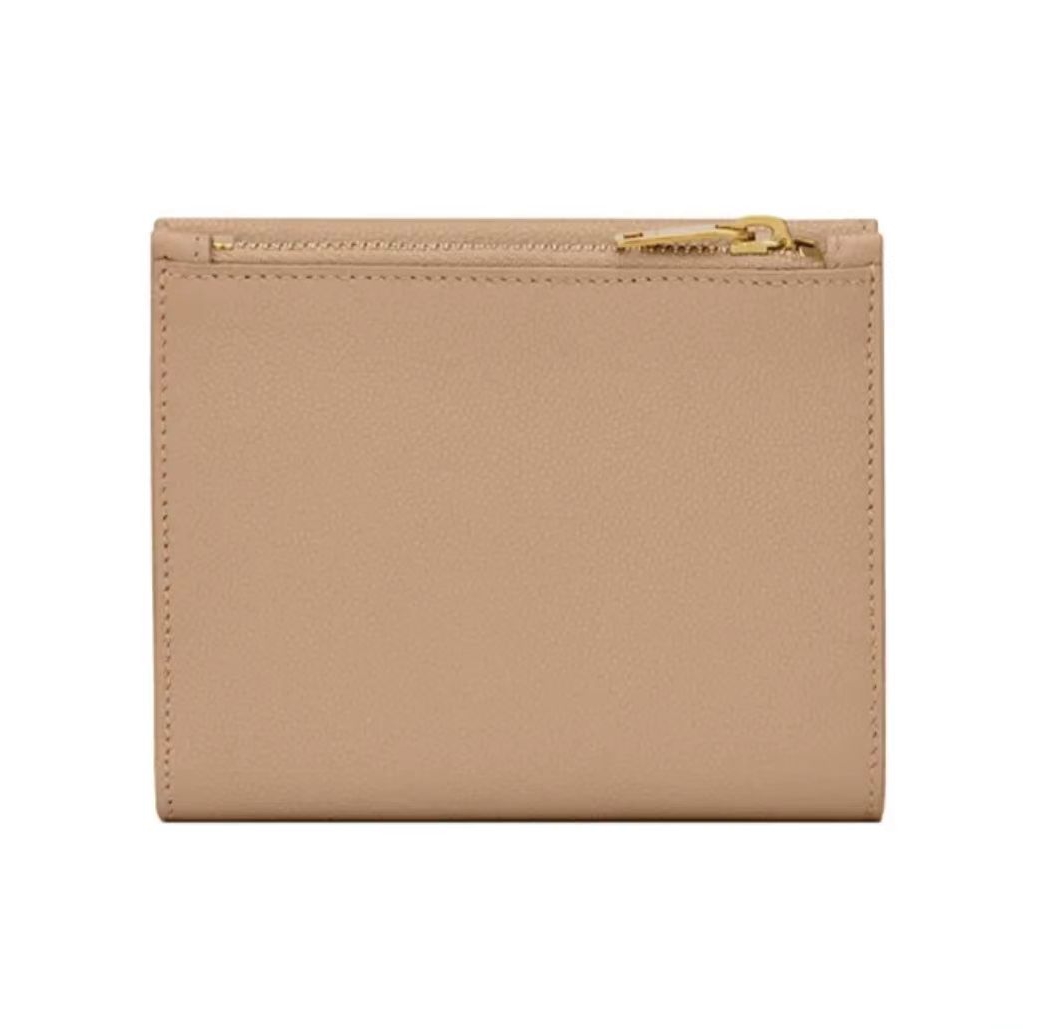 Saint Laurent SLP Black Caviar Leather Tri-Fold Wallet