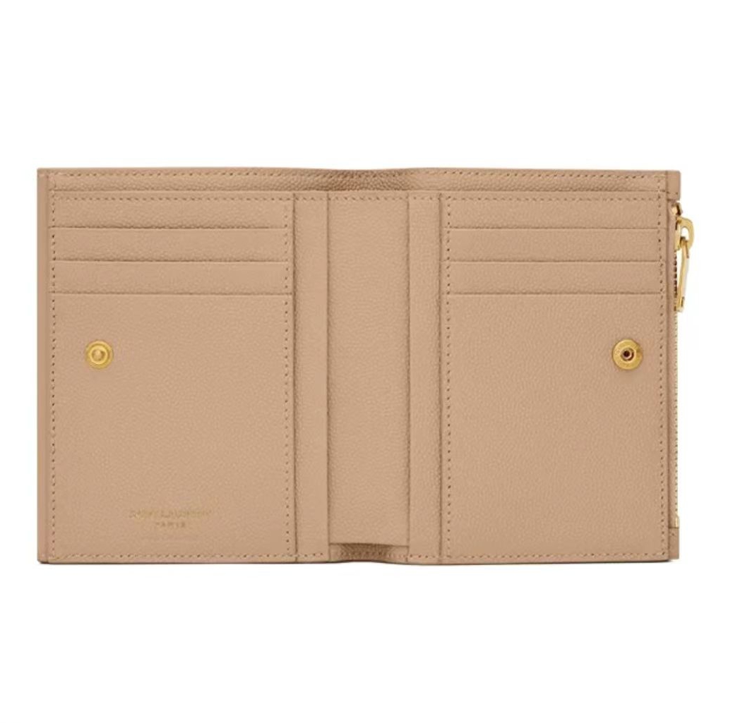 Saint Laurent SLP Black Caviar Leather Tri-Fold Wallet