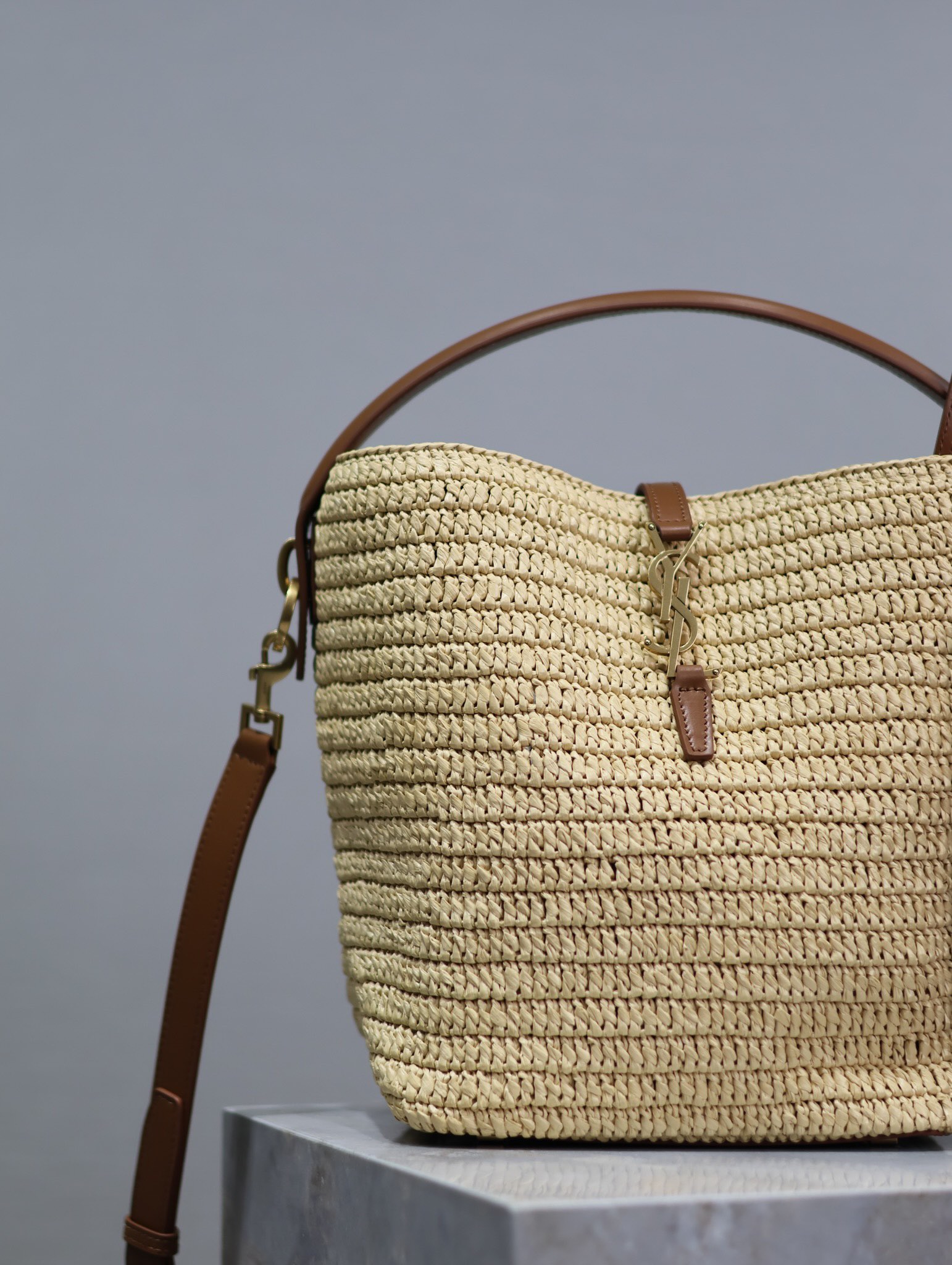 Saint Laurent LE 37 Woven Bucket Bag