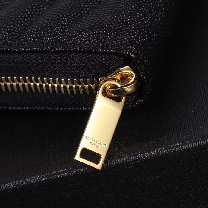 Saint Laurent YSL V-Line Single Zipper Wallet