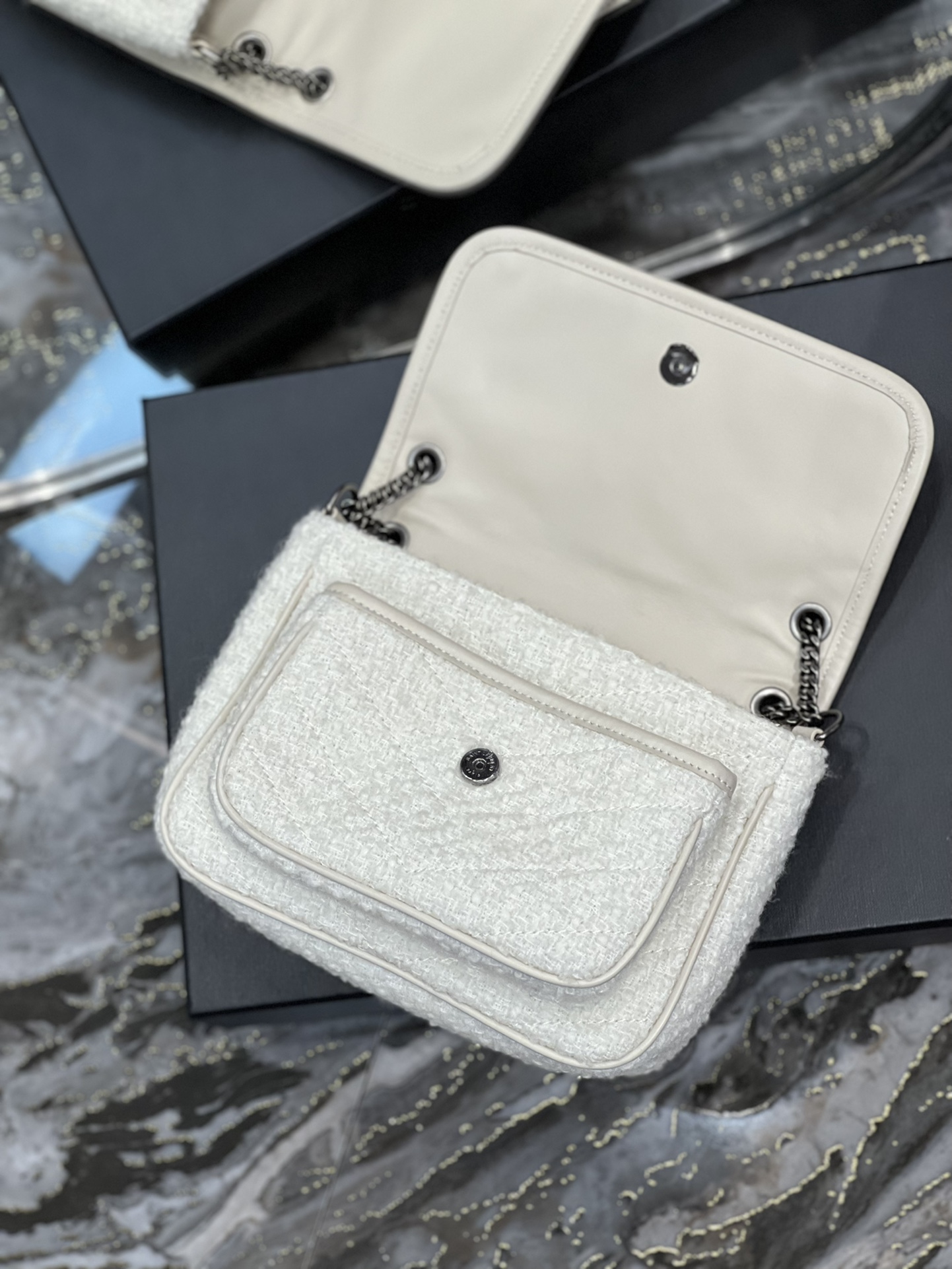 Saint Laurent YSL Niki Tweed and Leather Bag - Autumn/Winter Collection