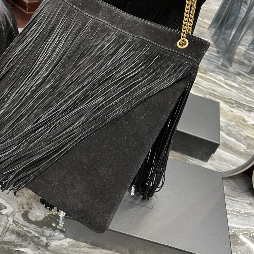 Saint Laurent YSL Grace Fringe Hobo Bag