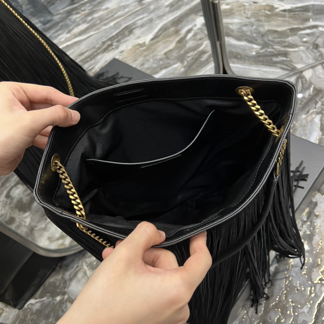 Saint Laurent YSL Grace Fringe Hobo Bag