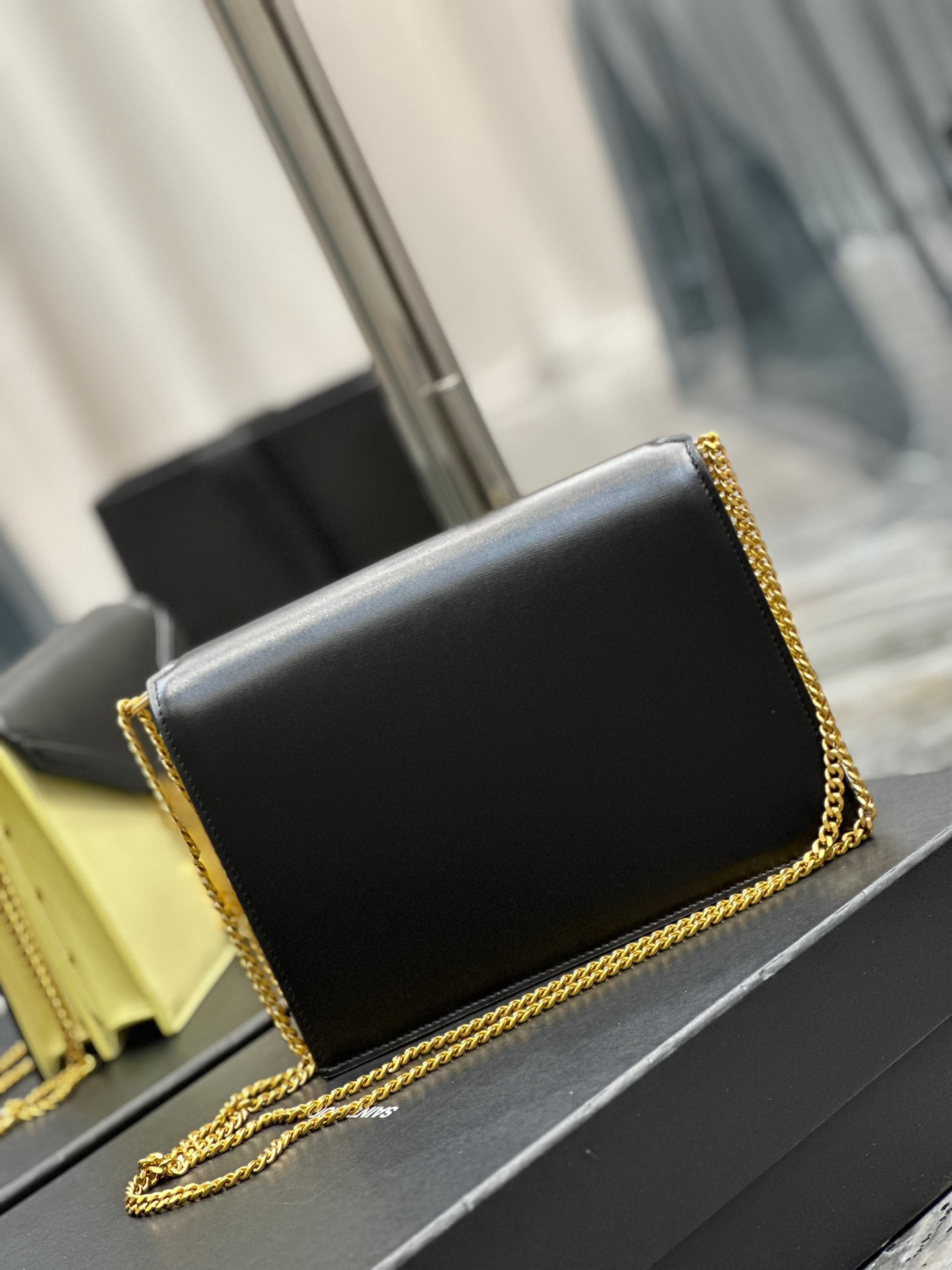 Saint Laurent YSL Cassandra Bag in Black with Cream Gold Hardware