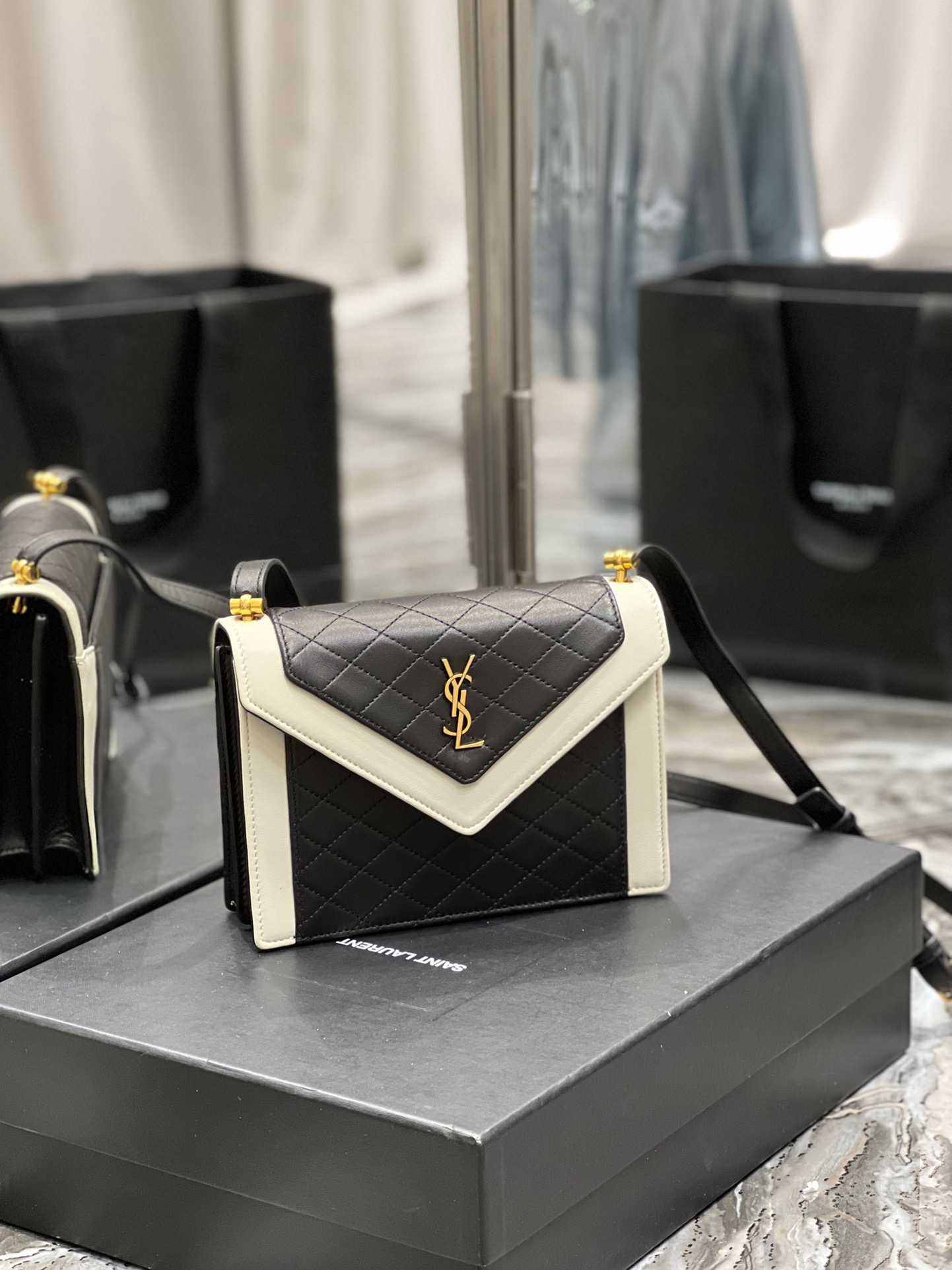 Saint Laurent YSL Gaby Mini Quilted Envelope Bag