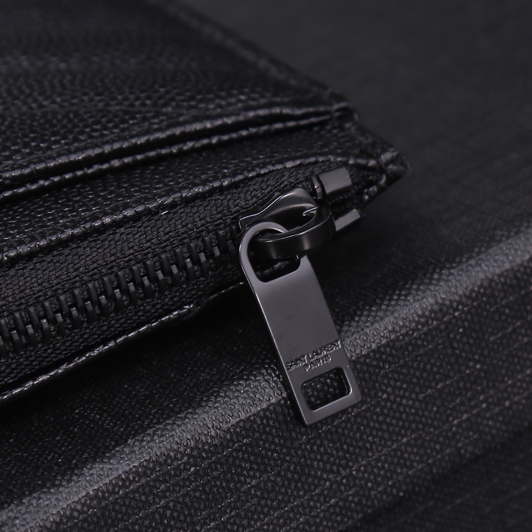Saint Laurent YSL Monogram Caviar Black Zip Pouch