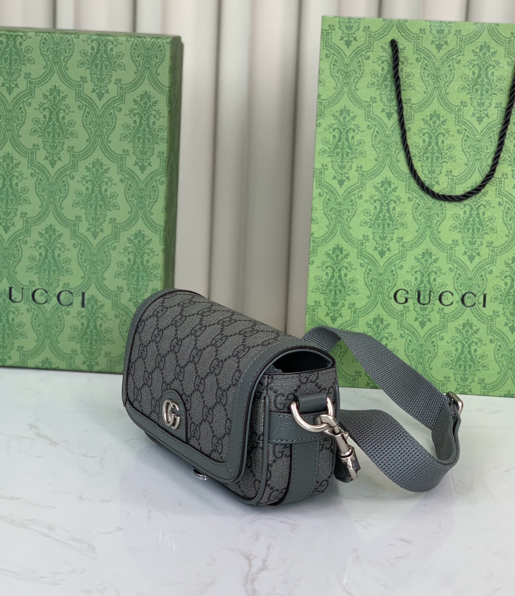 Gucci Ophidia Mini Shoulder Bag 795466 in Grey/Black