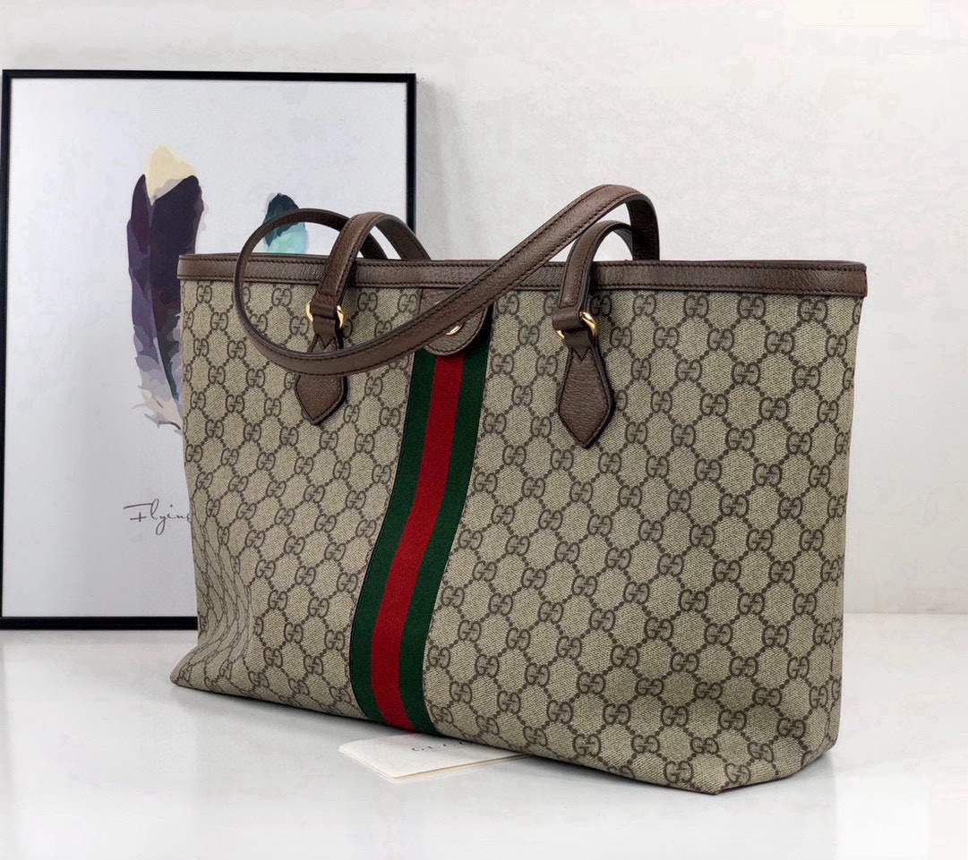Gucci Ophidia Tote Bag in Non-Metallic and Chrome-Free Leather 631685