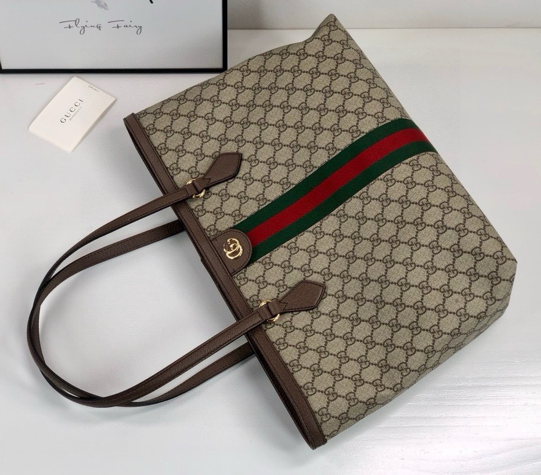 Gucci Ophidia Tote Bag in Non-Metallic and Chrome-Free Leather 631685