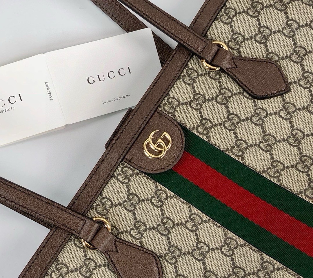 Gucci Ophidia Tote Bag in Non-Metallic and Chrome-Free Leather 631685