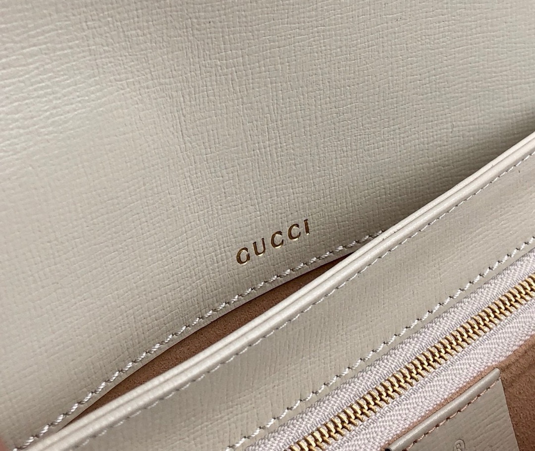 Gucci 1955 Horsebit Shoulder Bag 602204 (Brown and White)