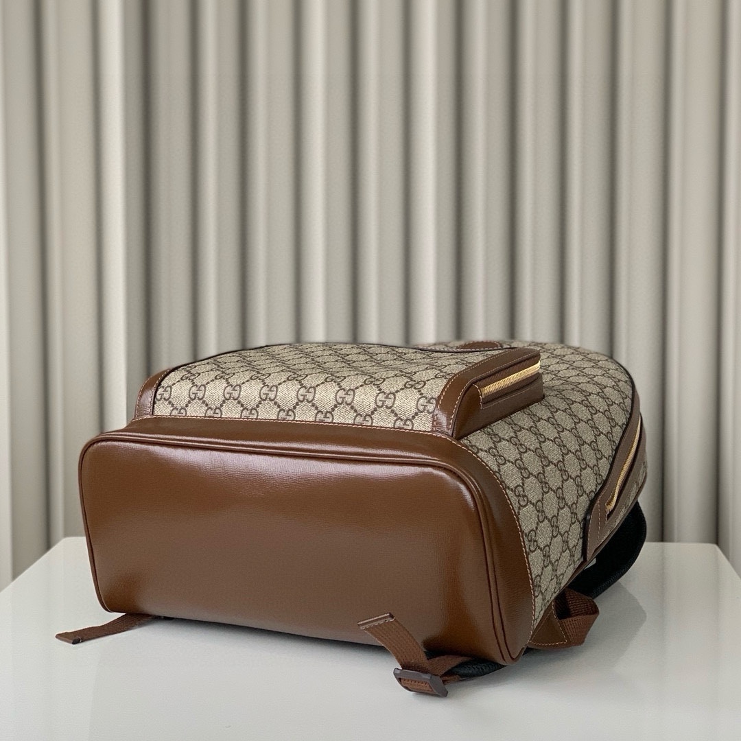 Gucci Interlocking Double G Oval Backpack 704017 (Beige and Ebony)