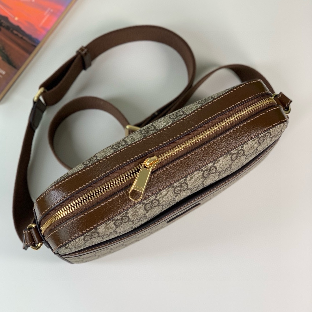  Gucci GG Retro Series Messenger Bag 675891 (Beige/Ebony)