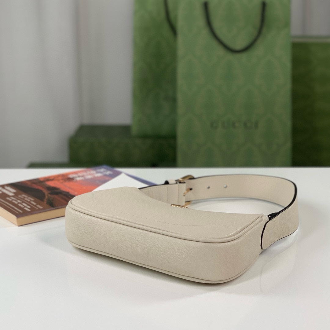 Gucci Aphrodite Double G Shoulder Bag 739076 (White Goat Leather)
