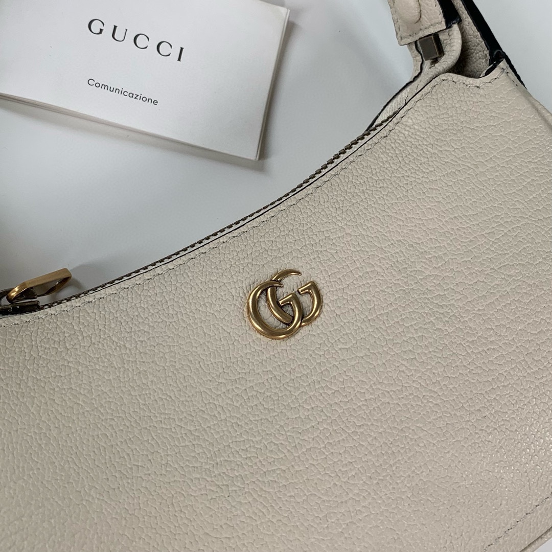Gucci Aphrodite Double G Shoulder Bag 739076 (White Goat Leather)