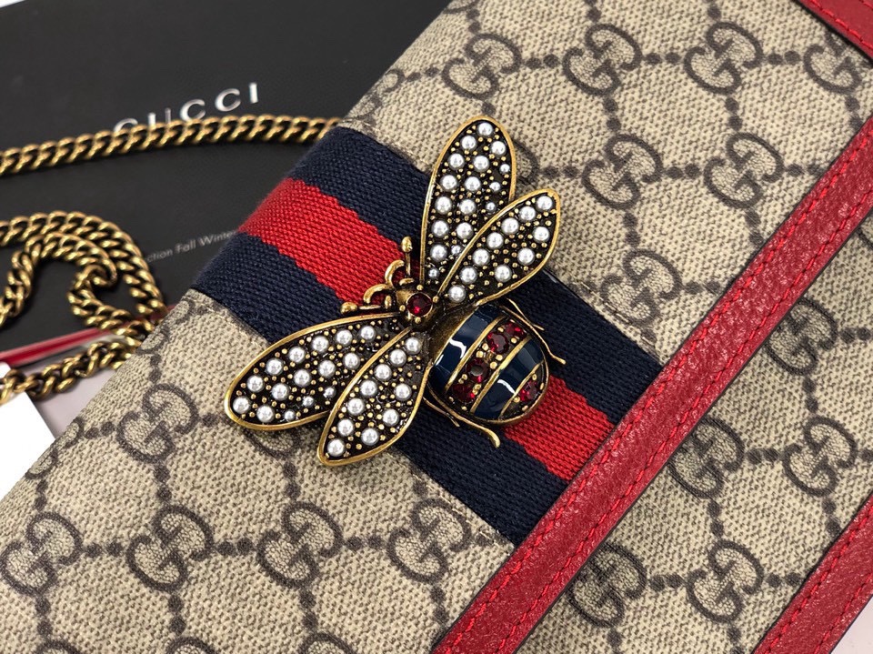 Gucci Original Quality Card Holder 476079 (Brown and Red)
