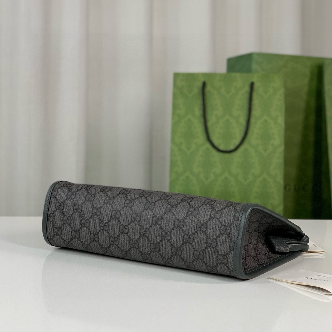 Gucci Ophidia GG Monogram Clutch - Style 598234 Deep Grey
