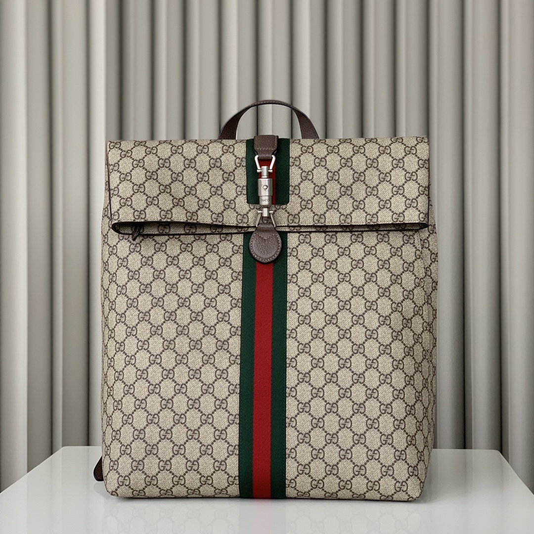 Gucci Jackie 1961 GG Backpack - Style 771344 (Beige and Ebony)
