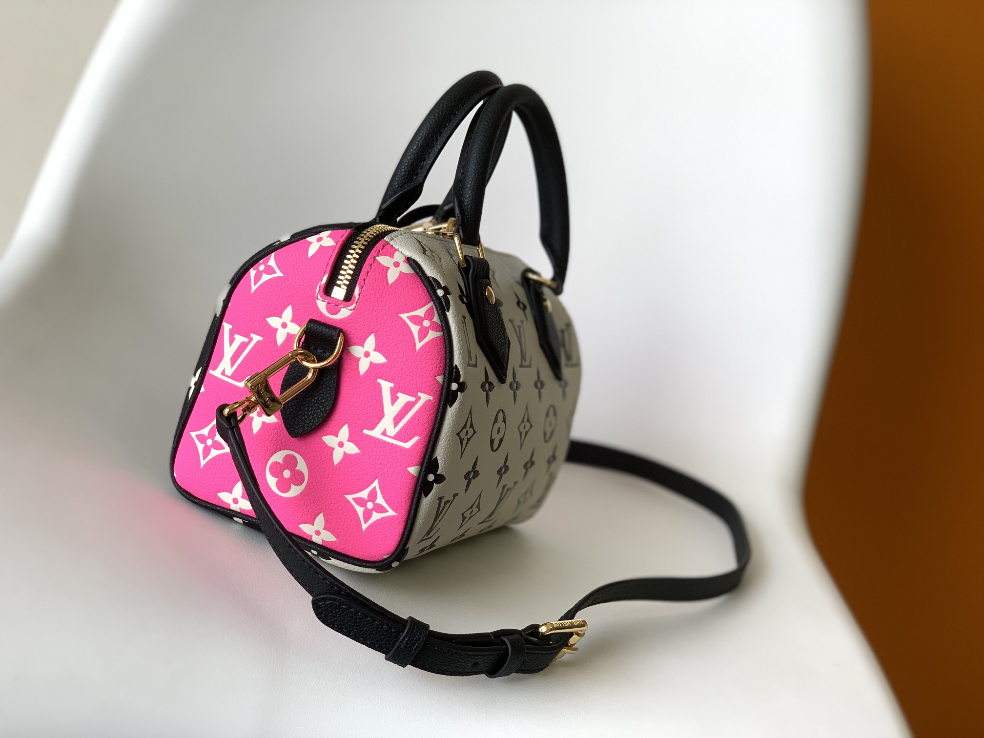 Louis Vuitton LV Speedy Pillow Bag Bandouli??re 20 ?C  Black & White
