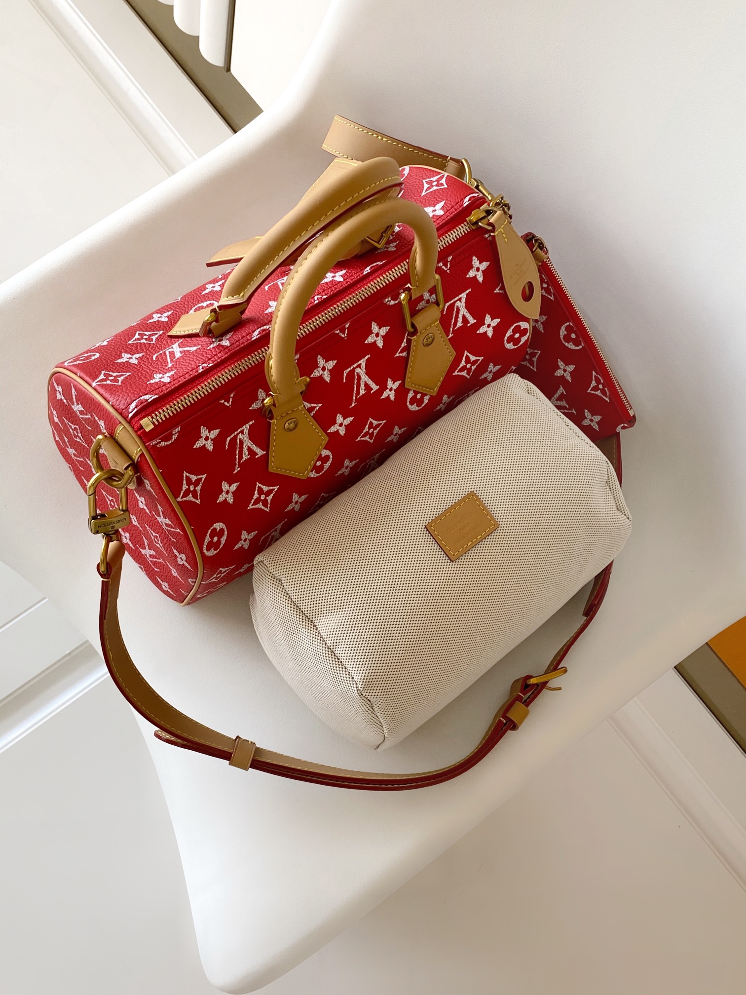 M24425 Bandouliere 25 Handbag by Louis Vuitton LV in Bright Red