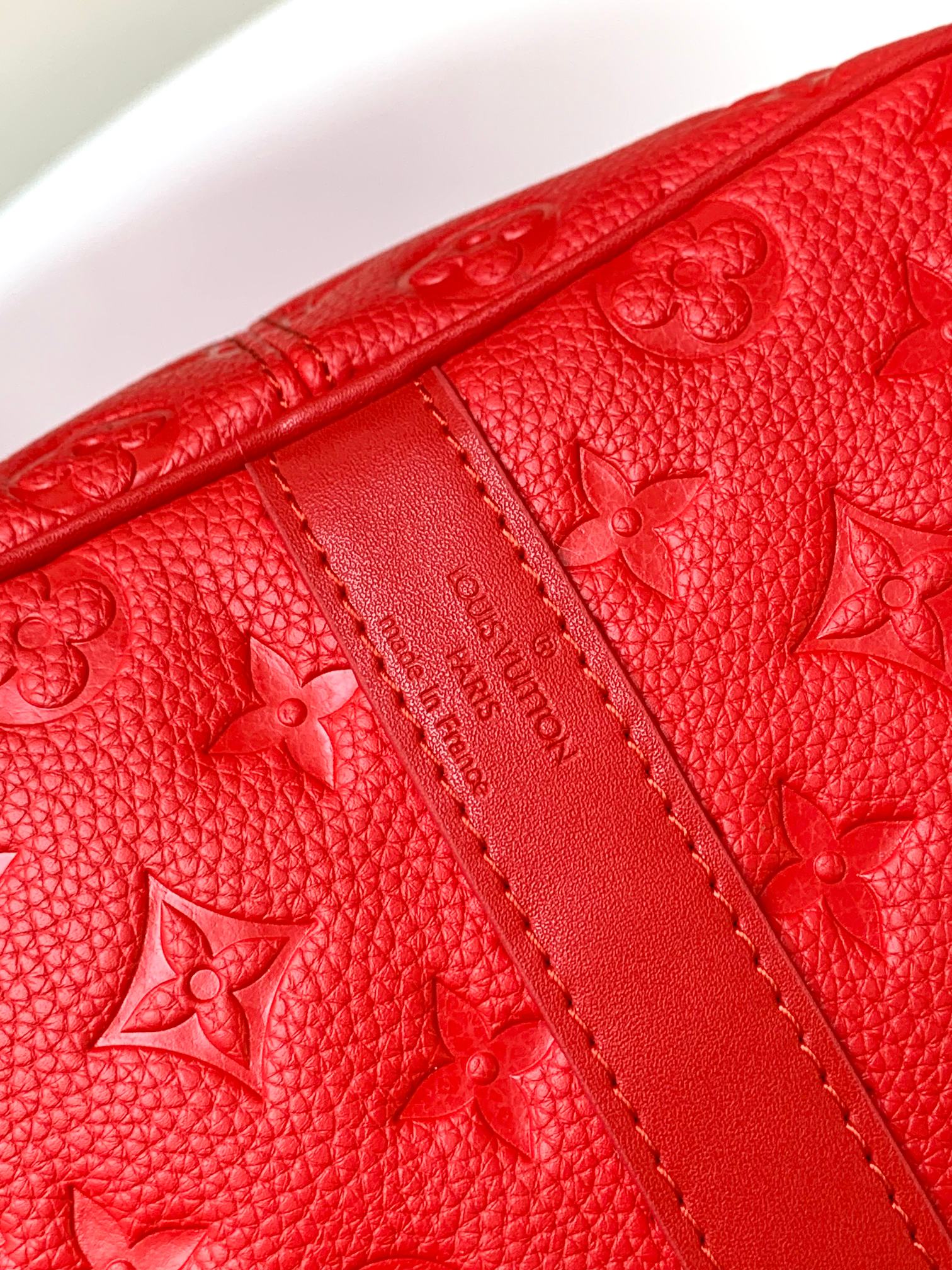 M23750 Keepall Bandouli??re 50 Travel Bag in Red by Louis Vuitton LV