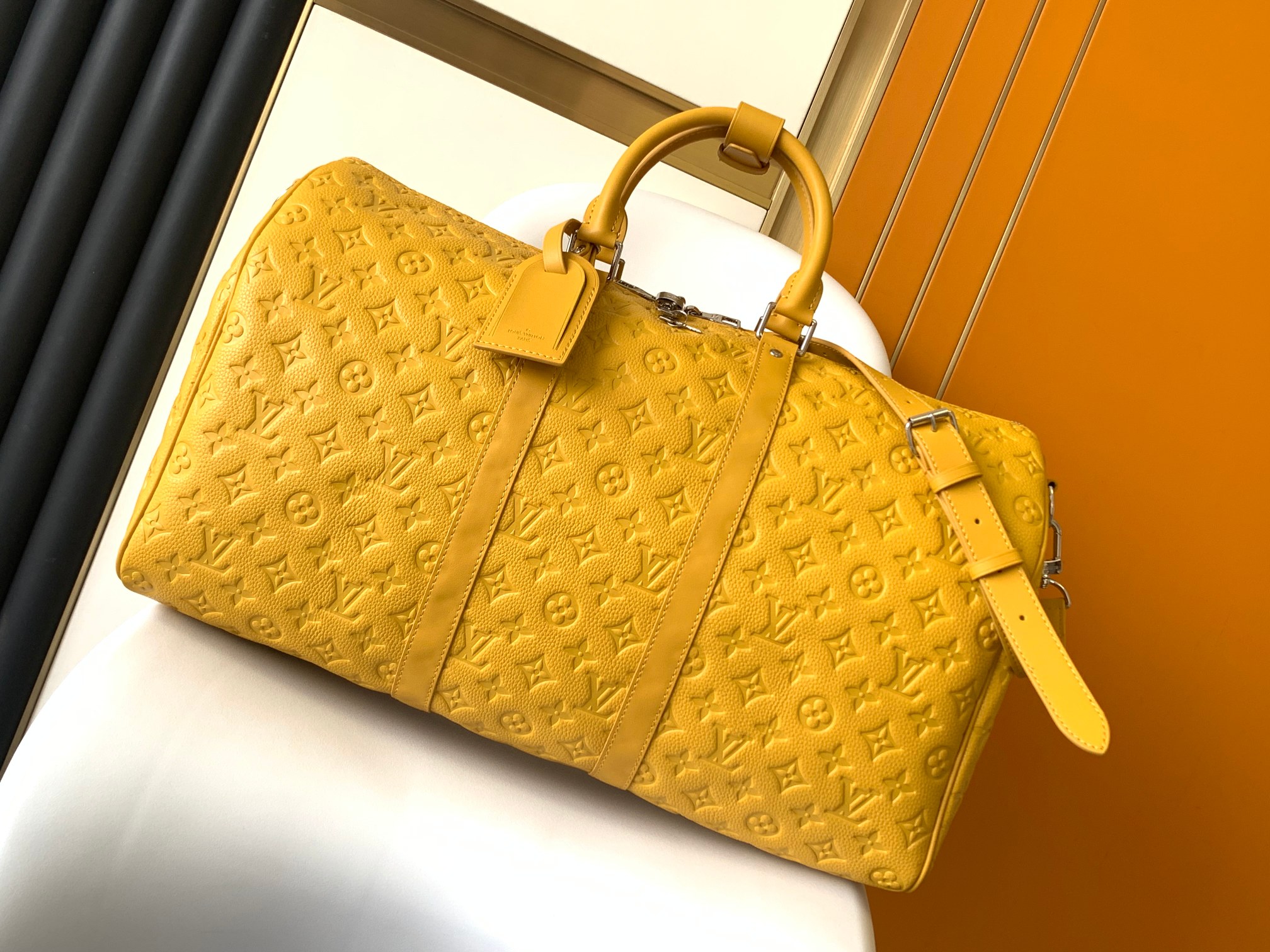 M23748 Keepall Bandouli??re 50 Travel Bag in Yellow by Louis Vuitton LV