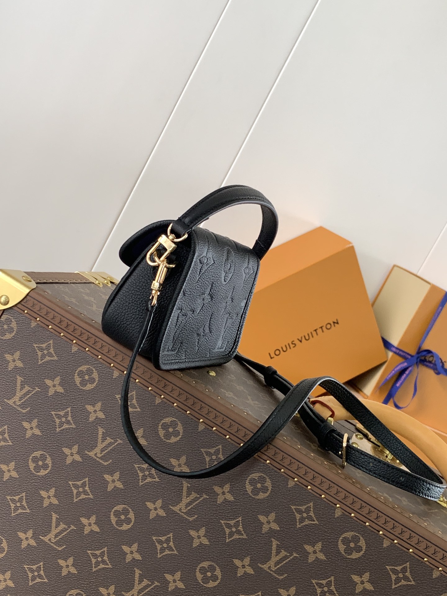 M83566 Nano Diane Handbag by Louis Vuitton LV - Black Monogram Empreinte Leather