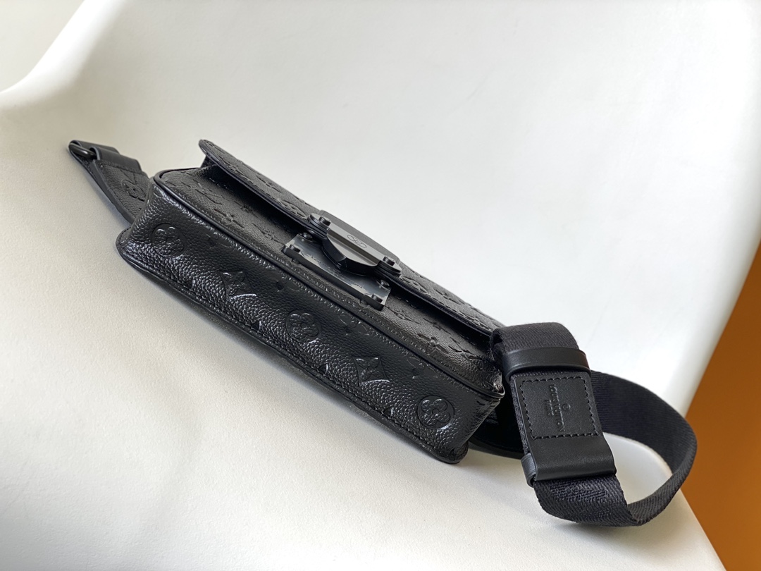 Louis Vuitton  LV S Lock Sling Bag - M58487 Black Monogram Taurillon Leather