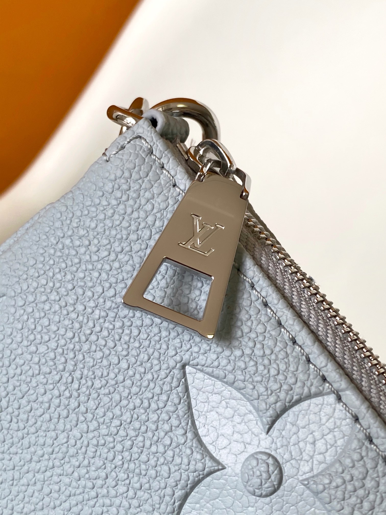 Louis Vuitton LV M47173 Three-Piece Mahjong Bag Set in Light Blue Embossed Leather