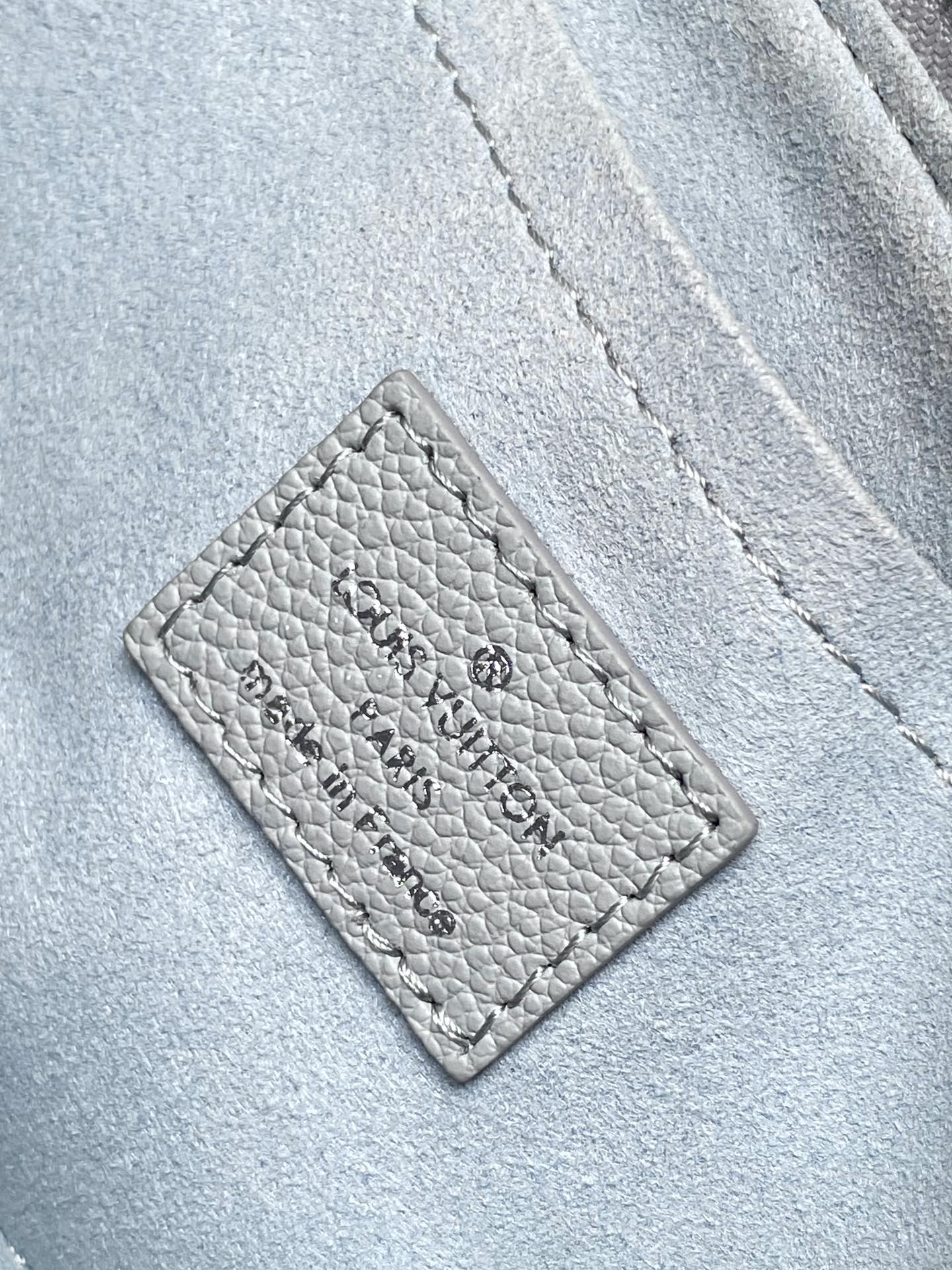 Louis Vuitton LV M47173 Three-Piece Mahjong Bag Set in Light Blue Embossed Leather
