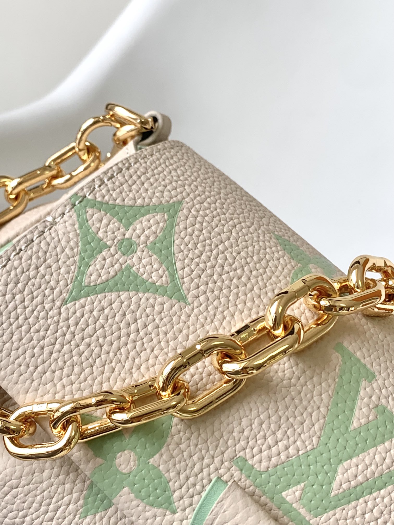 Dynamic Chip Louis Vuitton LV  M46842 White and Green FAVORITE Handbag