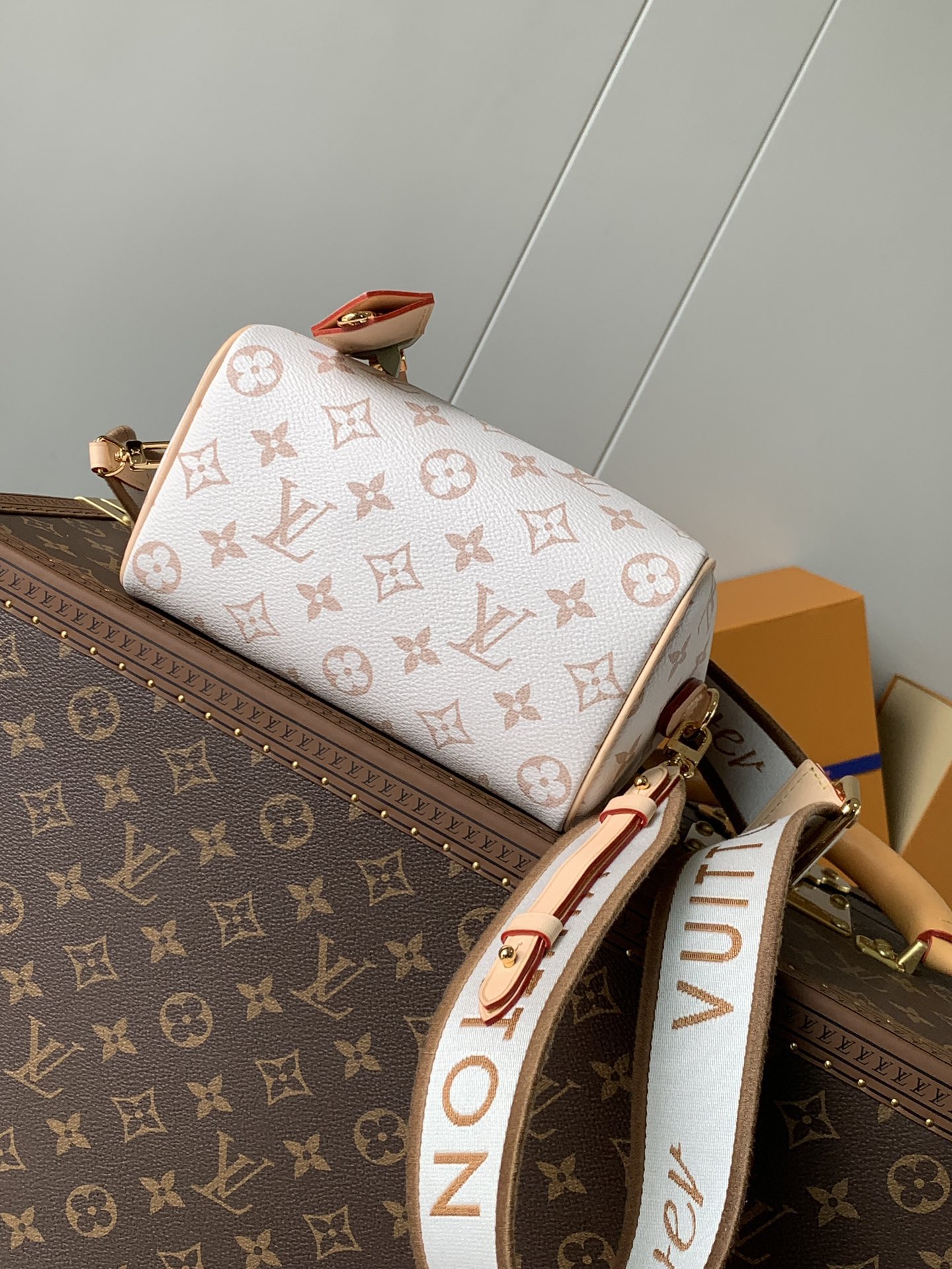 Louis Vuitton LV Speedy 18 Bag M24474 Limited Edition White Floral